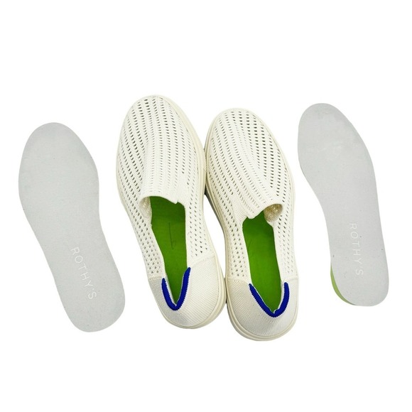 Rothy's Rare Perforated White Round Toe Slip On Sneaker Women's Size 9 NWOB - Picture 4 of 8